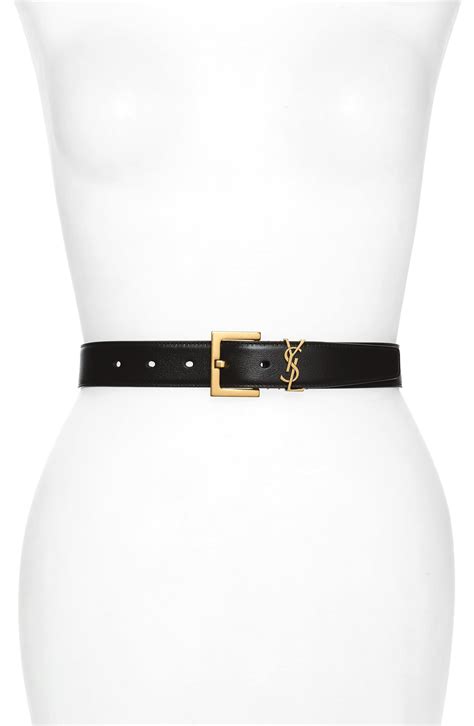 Saint Laurent YSL Cintura Leather Belt .